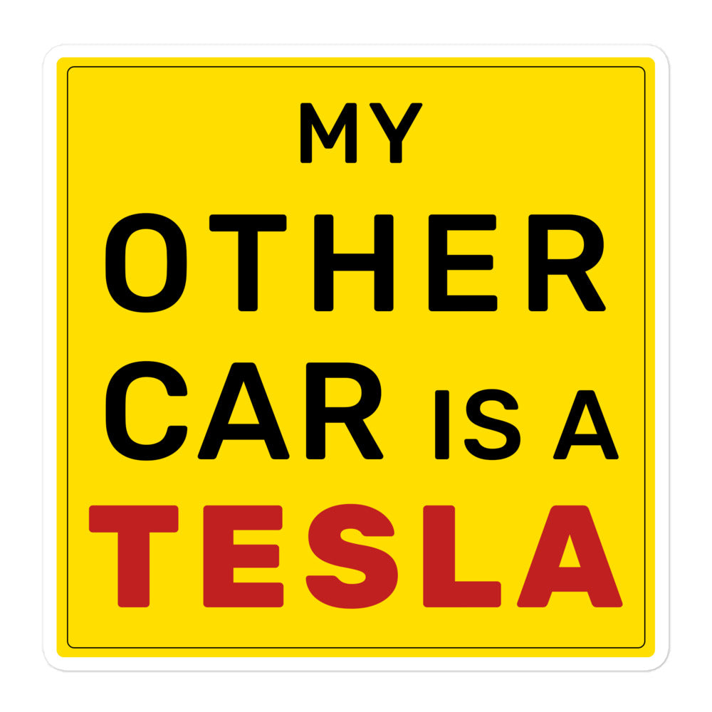 מדבקה MY OTHER CAR IS A TESLA טסלה