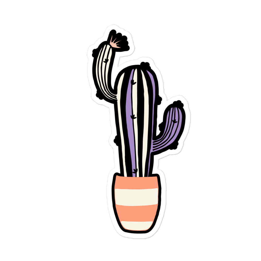 מדבקה קקטוס סגול