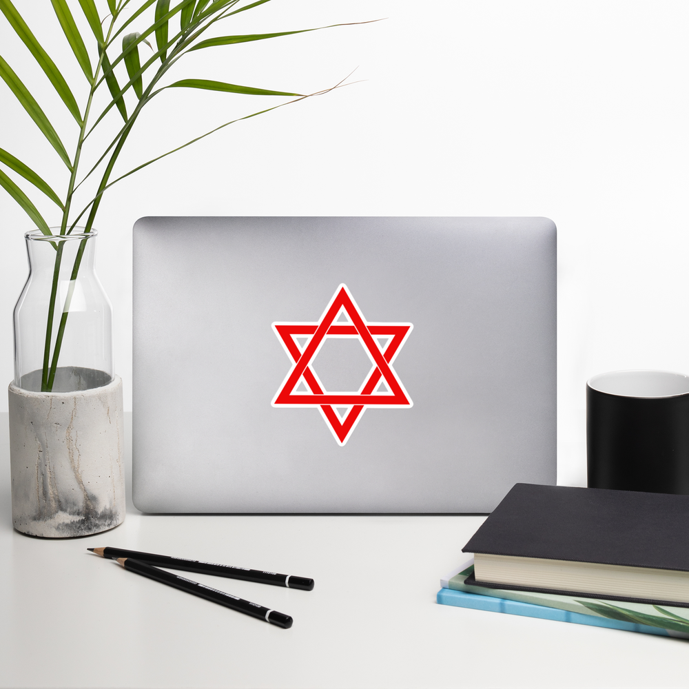 Red Star of David sticker