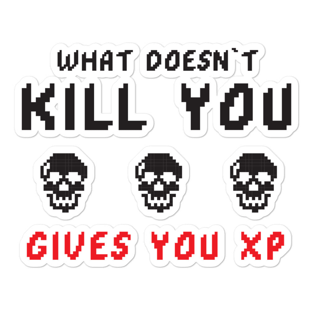 מדבקה מה שלא הורג אותך נותן לך XP
