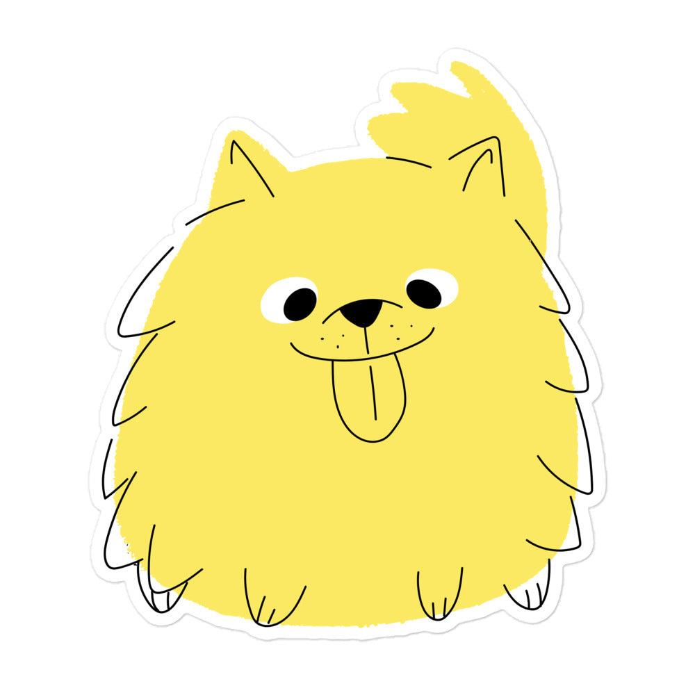 מדבקה כלב צהוב